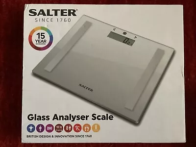 Salter Digital Scale Body Analyser Bathroom Weight BMI Body Fat & Water Compact • £12.99