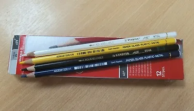 £17.20 • Buy Stabilo Aquarellable Chinagraph Style Pencils All Purpose Waterproof Pk12