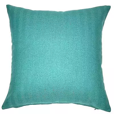 Teal Mid Century Herringbone Throw Pillow Cover 22x22 • $34