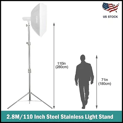 110  Heavy Duty Stainless Steel Lighting Stand Tripod For Godox Sl60w Ad200pro • $40.99