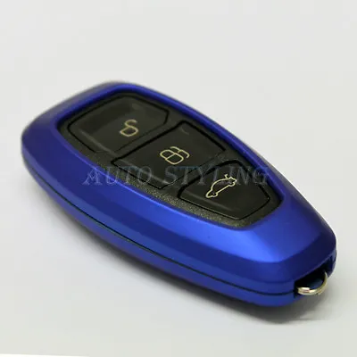 £11.16 • Buy Metallic Blue Key Cover Case For Ford Smart Remote Protector Shell Fob Skin 39