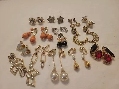  Antique  & Vintage  Mixed Old Earrings Lot  Coro Deorga Trifari  • $20