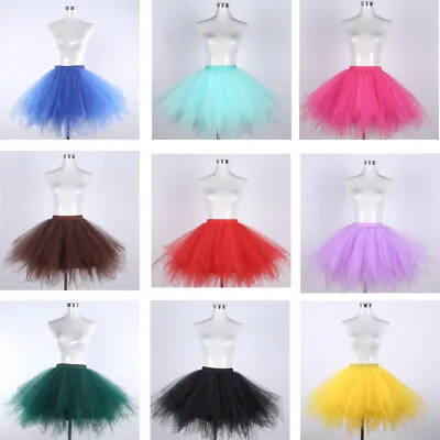 £10.78 • Buy Adult Women Tulle TUTU Skirt Pettiskirt Ballet Dancing Dress Petticoat M XL