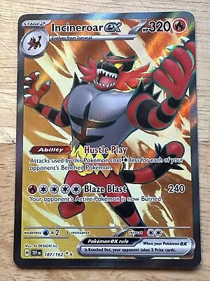 Incineroar Ex - 187/162 - Ultra Rare - Temporal Forces - NM/M - Pokemon Card • $12.95