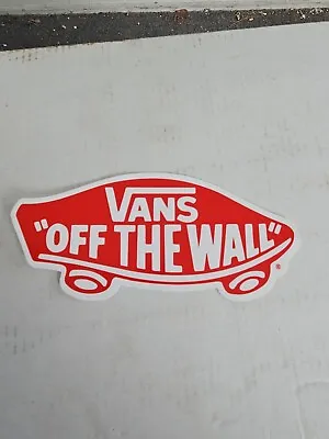 VANS Off The Wall Skateboard Sticker Red & White Decal Car Yeti Water Bottle • $3.25