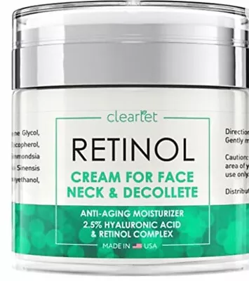 Retinol Cream For Face & Neck Collagen Moisturizer Hyaluronic Acid Women Men USA • $16.11