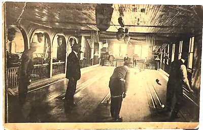 Postcard Interior Of Leeson's Bowling Alley Woodbourne NY Early 1900s A7 • $18.95
