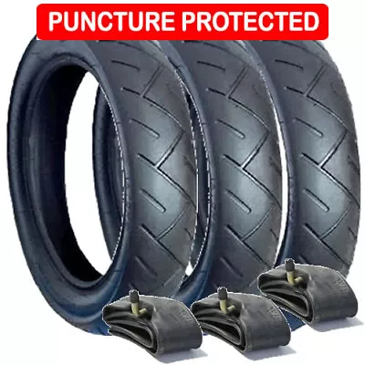 Set Of Tyres & Tubes For Quinny Freestyle Pushchairs Puncture Protected • £51.95