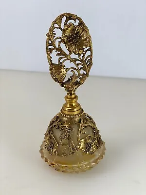 Vintage Matson Gilt Gold Ormolu Rose Perfume Bottle W/ Glass Dauber • $69.99