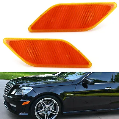 Amber Lens Front Side Marker Housings For 10-13 Mercedes W212 E-Class 4-Door • $29.69