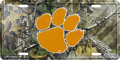 Clemson University Tigers Realtree Camo Aluminum Metal License Plate Sign Tag • $9.95