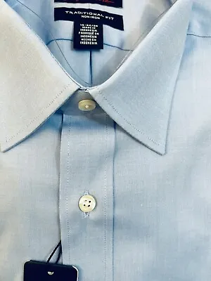 Kirkland Mens Dress Shirt Signature Tailored Fit Blue 18 1/2 X 36/37) New Sealed • $18.97