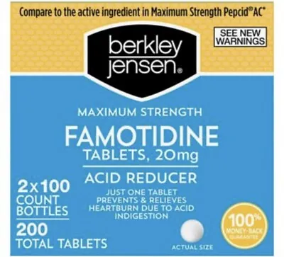 $14.99 • Buy 2 Berkley And Jensen Famotidine Tablets 20 Mg Acid Reducer Maximum Strength
