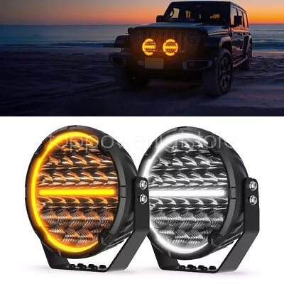 Pair 9inch LED ROUND Driving Spot Work Lights Offroad SUV Spotlight Truck Black • $399.99