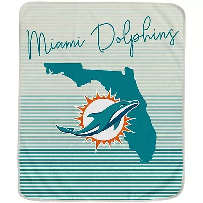 Miami Dolphins NFL 60'' X 70'' Ultra Fleece State Stripe Plush Blanket • $69.95