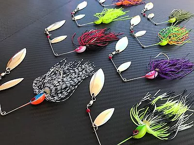$29.95 • Buy 8x Premium Double Blade Spinnerbaits Spinner Bait Fishing Lures BASS COD TROUT