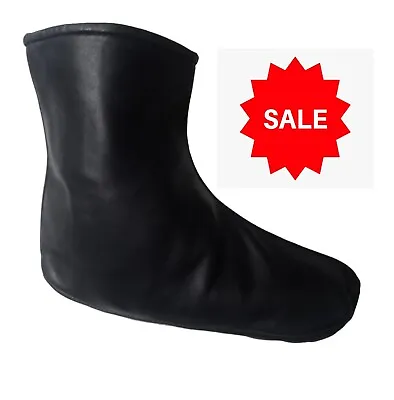 Men's Women Halal Sheepskin Leather Black Socks Muslim Prayer Khuf  Fleecelining • $17