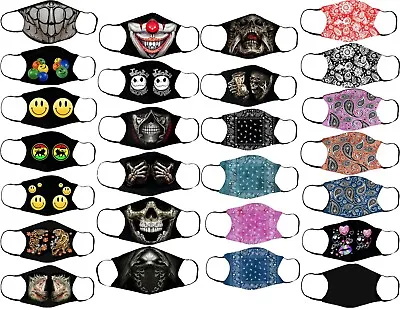 £3.49 • Buy Adults Cotton Face Masks With Filter Pocket Reusable & Washable 90 Designs