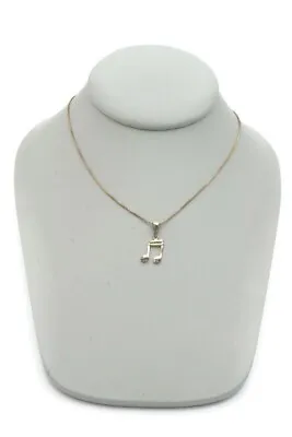 Sterling Silver 925 Music Note Necklace 18  • $22.49