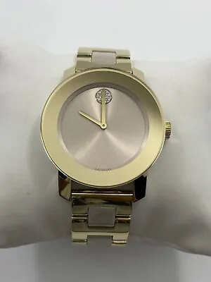 Movado Bold SWISS Quartz Two Tone Ceramic Stainless Steel Ladies Watch 3600640 • $199.95