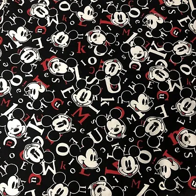 1 Yard Mickey Mouse Sweatshirt Fabric 36” X 60  Vintage 1990’s • $6.99