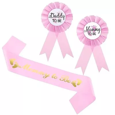 Mom To Be Sash 3 PCS Mommy To Be Sash Baby Shower Sash Mommy To Be Pin Daddy ... • $13.09