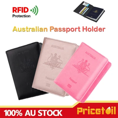 $9.58 • Buy Travel Passport Wallet Slim Leather Holder RFID Blocking ID Card Case Cover AU