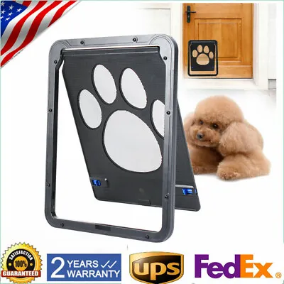 Pet Cat Dog Lockable Flap Door 24*29cm Magnetic Lock Door Gate Screen Window • $9.50