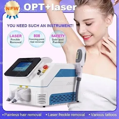 OPT ND YAG Laser Hair Removal 2 In 1 IPL Laser Tattoo Removal Laser Machine • $1309