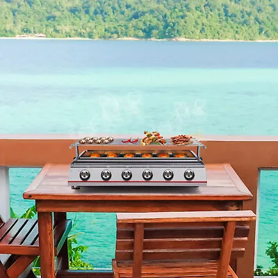 6-Burner Portable Tabletop Gas Grill Griddle Outdoor Garden BBQ Camping Yard • $115.90