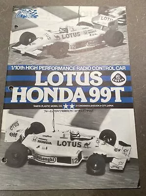 58068 Tamiya Lotus Honda 99T - Original Edition -Manual / Instructions 1055297 • $24.99