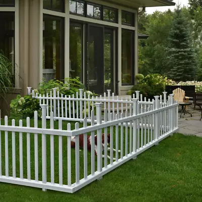 No Dig Madison Vinyl Picket Fence White 30  X 56.5  2 Panels (Pack Of 1) • $110.95