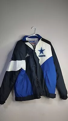 Dallas Cowboys Jacket Men Medium Blue Vintage 90s NFL Football Apex One Winter • $40