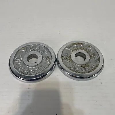 Set Of Two York 2.5 Pound Plate Weights Steel 1” Center Hole • $16.95