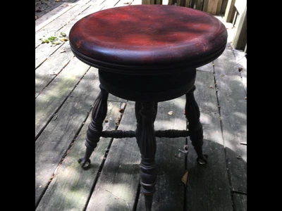 $105 • Buy Charles Parker Piano Organ Adjustable Stool Mahogany Ball & Claw Feet