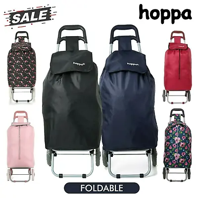 Extra Large Folding 2 Wheeled Bag Shopping Trolley Cart Light Weight 47L Hoppa • £22.99