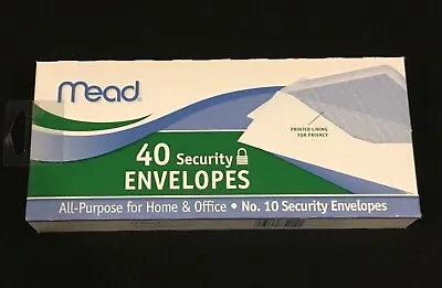 40 Count Mead # 10 Security Mailing Envelopes - 4.25  X 9.5  -Self Seal Mailers  • $8.99