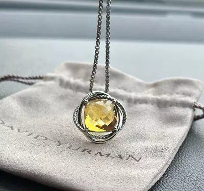 David Yurman Infinity Pendant Necklace With Lemon Citrine 14mm With 18 Chain • $215