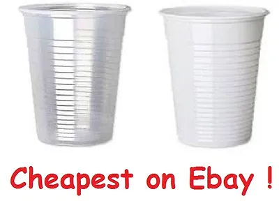 White Or Clear Plastic 7oz Disposable Cups Vending Style Cup 180cc • £6.50