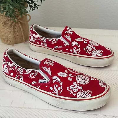 Vans Duke Kahanamoku Surfer Slip-on Red Shoes Size Mens Sz 8 Womens Sz 9.5 • $99.99