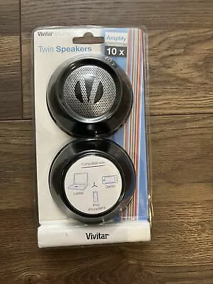 Vivitar Twin Mini Speakers Wired Battery Powered Portable Travel Size Black 4  • $15