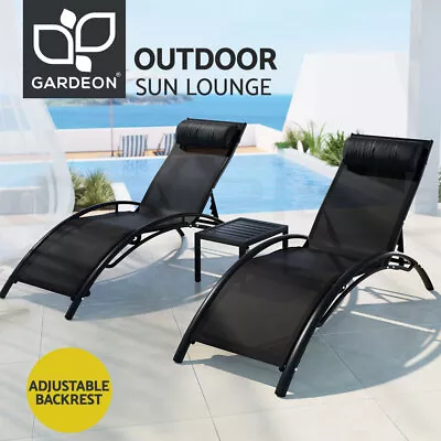 $197.95 • Buy Gardeon Sun Lounger Chaise Lounge Chair Table Patio Outdoor Setting Furniture