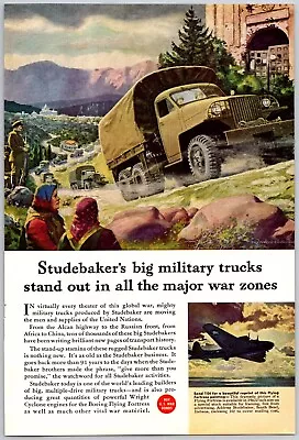 1943 Studebaker Vintage Ad War Time WWII Army Military Trucks Transport • $14