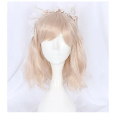 35CM Lolita Short Curly Bangs Cute Ombre Rainbow Japanese Party Cosplay Hair Wig • £15.59