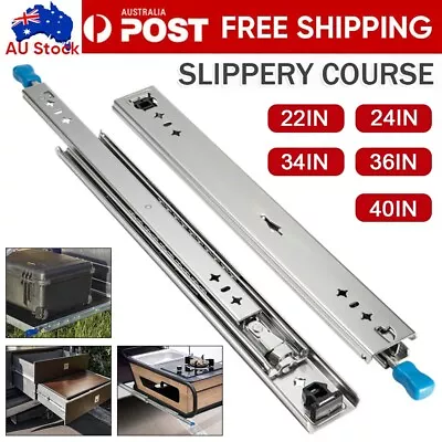 $10.99 • Buy 2x Locking Drawer Slides 125KG Heavy Duty Runners Trailer 500-2000mm Draw Slide