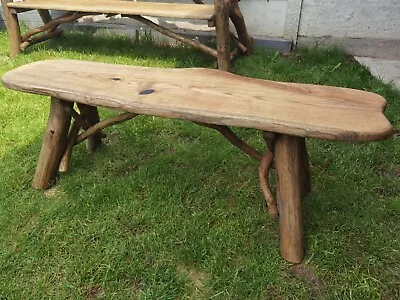 Solid Hand Made Wooden Garden Furniture Oak Acacia Elm - Small Bench • £140