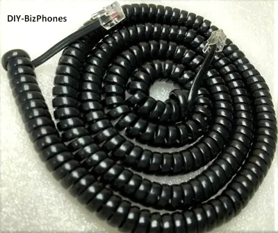 Avaya Black Long Handset Cord Partner Phone 6D 18D 34D Receiver Curly 25Ft • $8.49