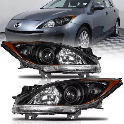 For 2010 2011 2012 2013 Mazda 3 Chrome Headlights Assembly Headlamp Front Lamps • $102.90