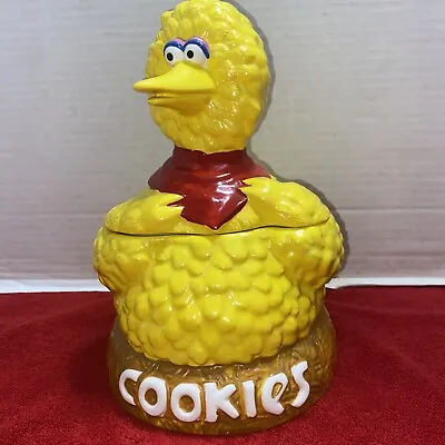 Vintage Sesame Street Big Bird Cookie Jar Nest Muppets Ceramic 1970s • $45