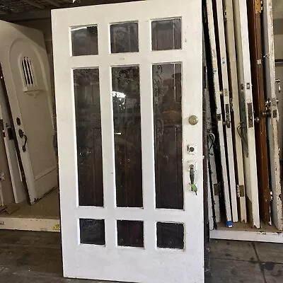 Craftsman Style Front Entry Door 78.75 X 41.75 Nine Pane Divided Glass￼￼ • $1650